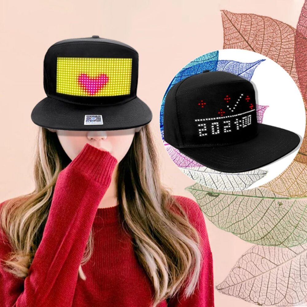 6103 Dot Array Color LED Programmable Display Screen Hat with Mobile APP - Picture 9 of 9